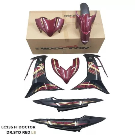 COVERSET LC135 LC V8 STANDARD DESIGN 2025 RED TITAN LE L8-S-9 FUEL INJECTION FI YAMAHA SIAP TANAM DOCTOR / VELOZI / HLY
