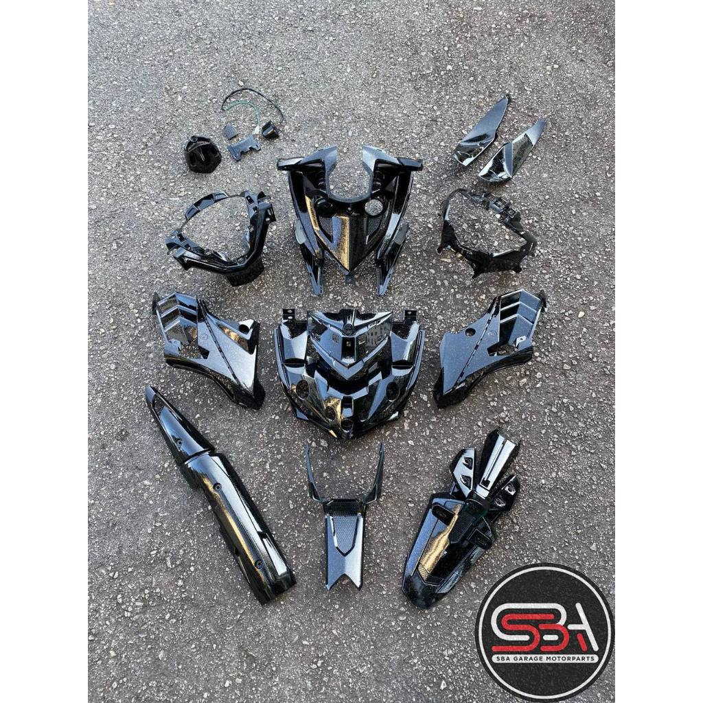 INNER VERSION KILAT MATELIC Y150 ZR Y15 V2 COMPLETE SET COVER HITAM BLACK DOCTOR VELOZI 15 ITEM FULLSET