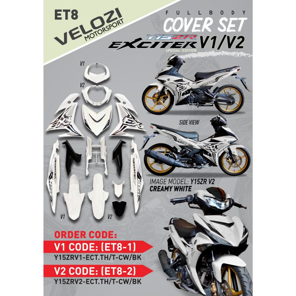 COVERSET BODYSET YAMAHA Y15 Y15ZR YSUKU V1 V2 CREAMY EXCITER THAI ORIGINAL EQUIPMENT MANUFACTURER OEM SET READY STOCK