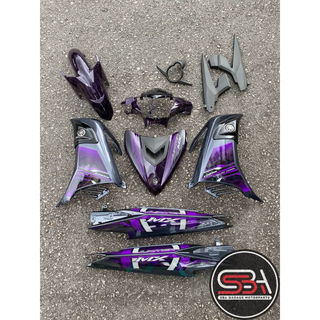 YAMAHA LC LC135 V6 V7 JUPITER MX KING PURPLE GREY DESIGN COVERSET BODYSET SIAP TANAM VELOZI WITH COVER METER