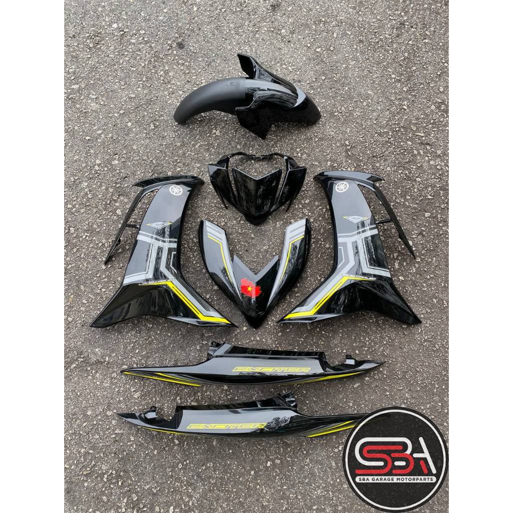 COVERSET BODYSET LC135 LC V8 M BLACK HITAM PATTERN LINE FUEL INJECTION FI YAMAHA SIAP TANAM DOCTOR 006 VIETNAM EDITION