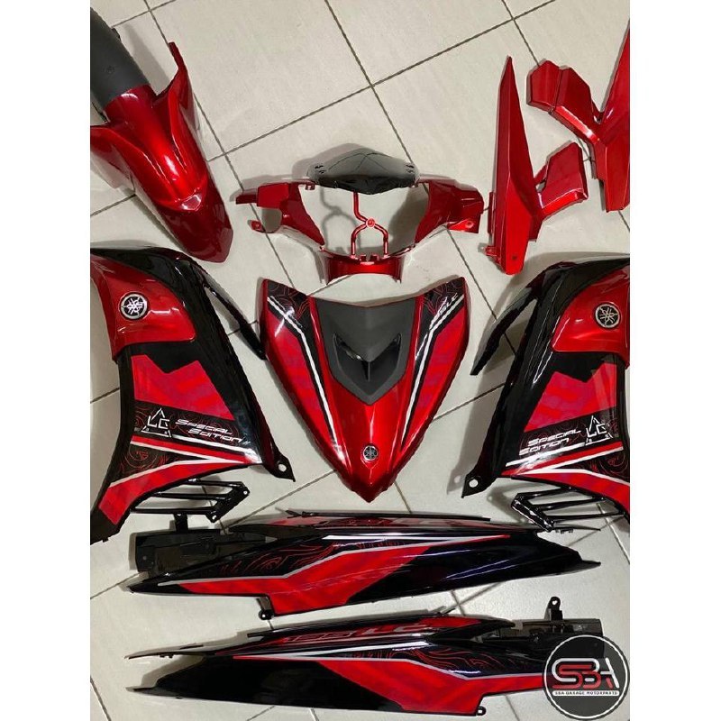 STICKER STRIPE BODYSET COVERSET LC 135 V7 MORITAKA STEALTH FIERY RED SE ORIGINAL YAMAHA