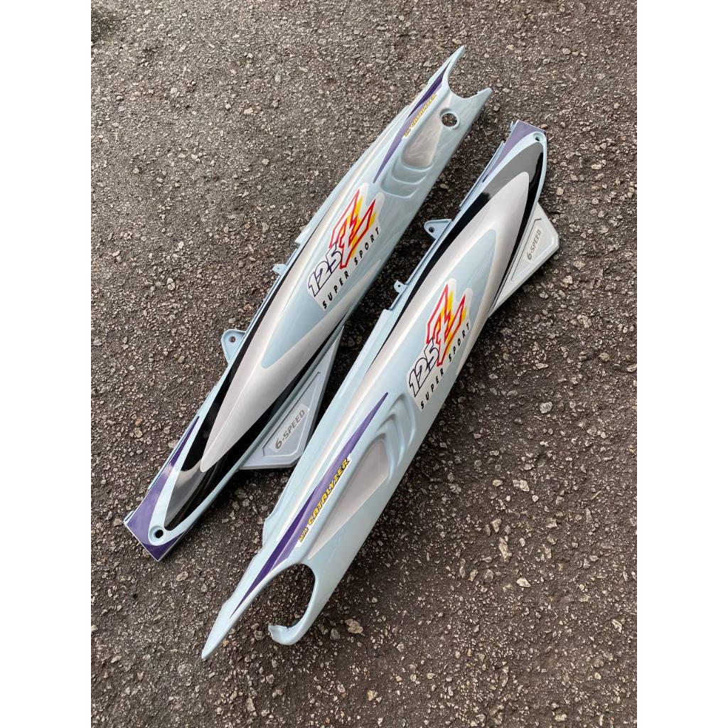 COVERSET ORIGINAL HLY YAMAHA 125Z 125ZR PURPLE SABIT STRIPE STICKER SIAP TAMPAL PERCUMA EMBLEM TIMBUL HONG LEONG YAMAHA