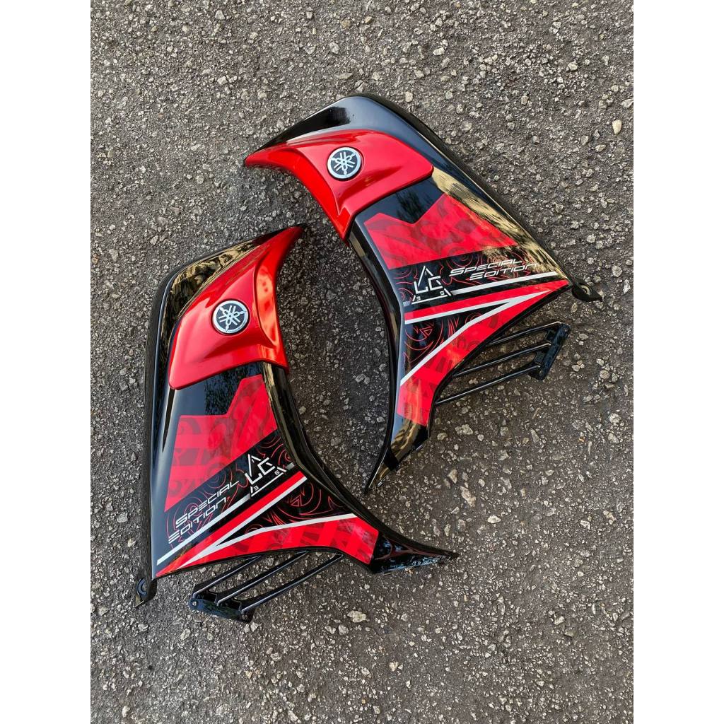 COVERSET YAMAHA ORIGINAL SIAP TAMPAL LC135 LC V6 MERAH RM7 STRIPE FIERY RED SE ORIGINAL HONG LEONG HLY 100%