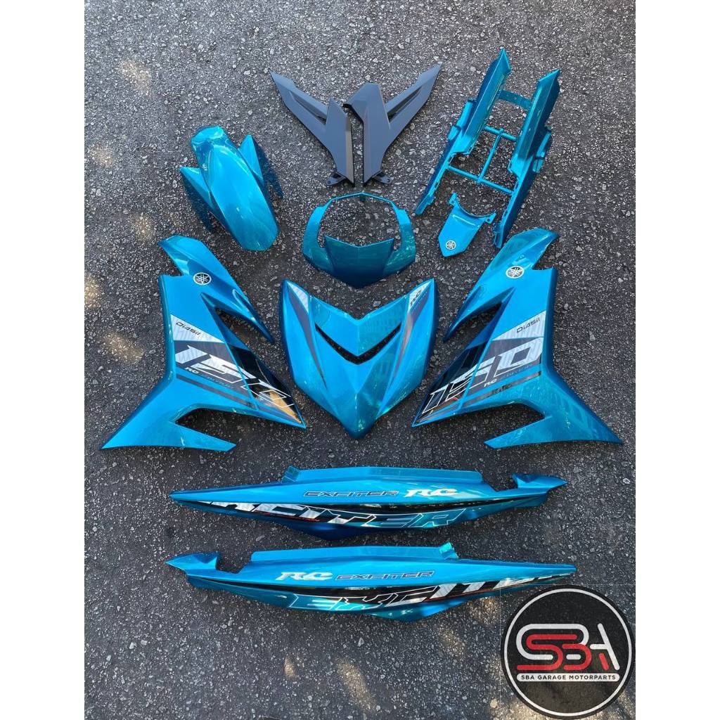 COVERSET Y15 Y15ZR V1 V2 CYAN CM6 RC EXCITER STRIPE SIAP TANAM CLEAR OEM BODYSET MOTORSIKAL YAMAHA