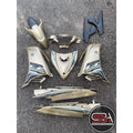 COVERSET BODYSET YAMAHA LC LC135 V3 NESCAFE STRIPE SIAP TAMPAL OEM FREE EMBLEM TIMBUL