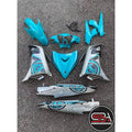 COVERSET BODYSET YAMAHA LC LC135 V2 CS6 S3 CYAN BATIK SILVER STRIPE SIAP TAMPAL KILANG VELOZI