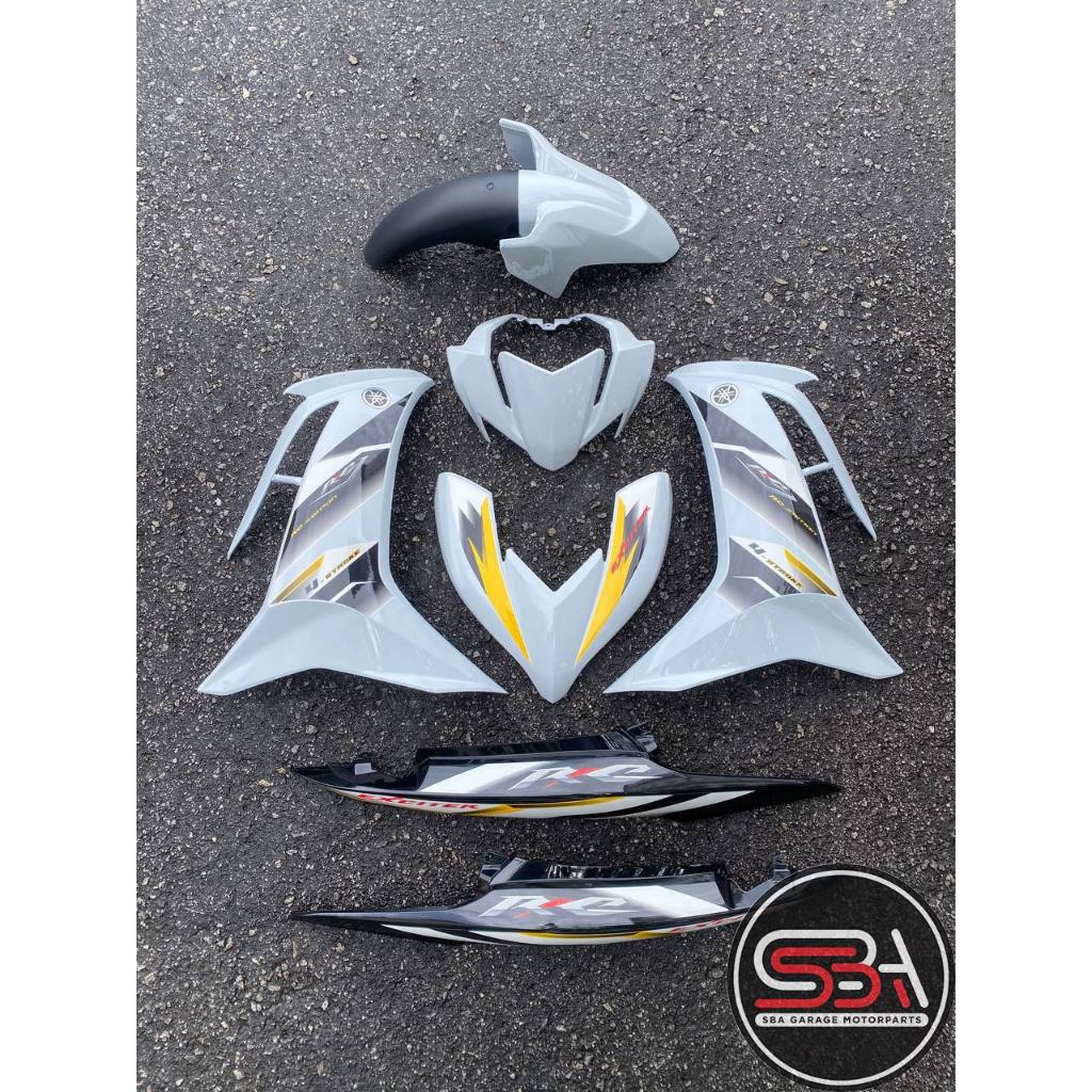 COVERSET BODYSET LC135 LC V8 DR RC FULL WHITE PUTIH FUEL INJECTION FI YAMAHA SIAP TANAM DOCTOR 029 OEM