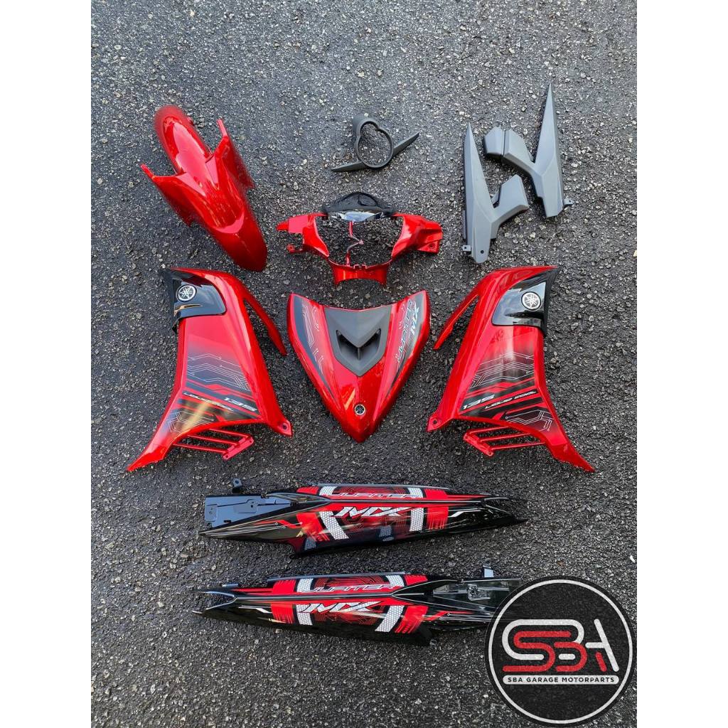 COVERSET YAMAHA LC LC135 V2 V6 V7 JUPITER JMX MX RED RM7 BLACK L6-JMX-4 SIAP TANAM ORIGINAL VELOZI + COVER METER