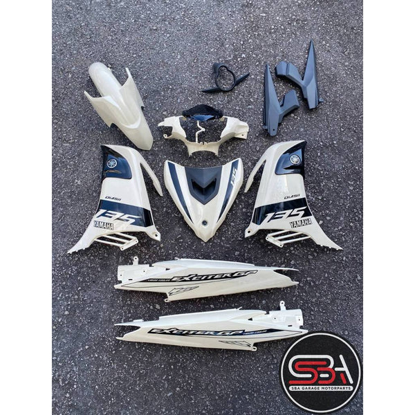 YAMAHA LC LC135 V6 V7 CREAMY WHITE EXCITER GP - COVERSET BODYSET SIAP TANAM ORIGINAL VELOZI WITH COVER METER
