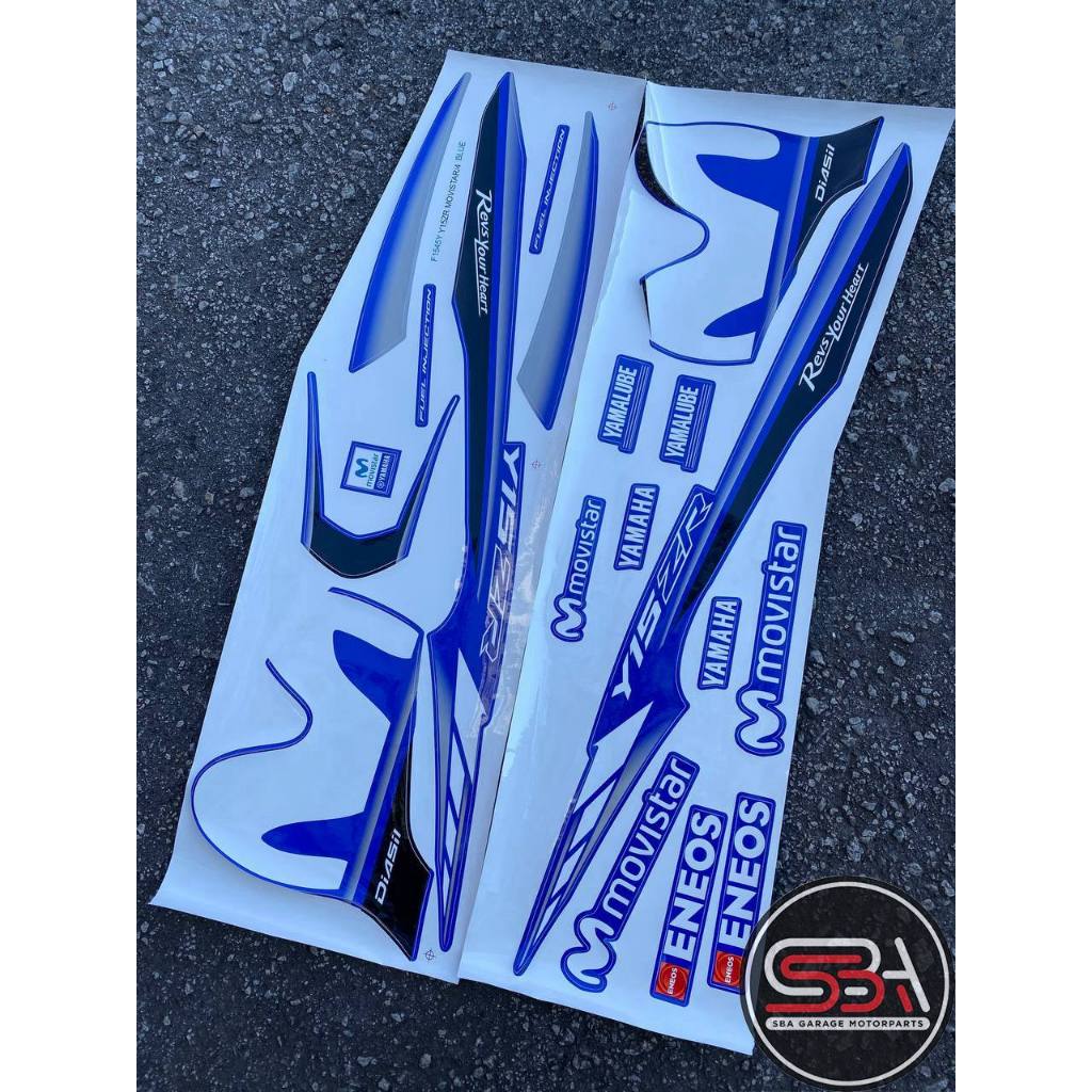 STICKER / STRIPE BODY SET / COVERSET MOVISTAR Y15ZR MORITAKA BIRU BLUE (M) WHITE YAMAHA ORIGINAL