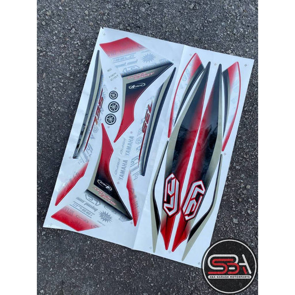 STICKER STRIPE BODY SET / COVERSET LC LC135 V2 V3 V4 V5 V6 V7 MERAH RED PURBA MORITAKA YAMAHA NO 7