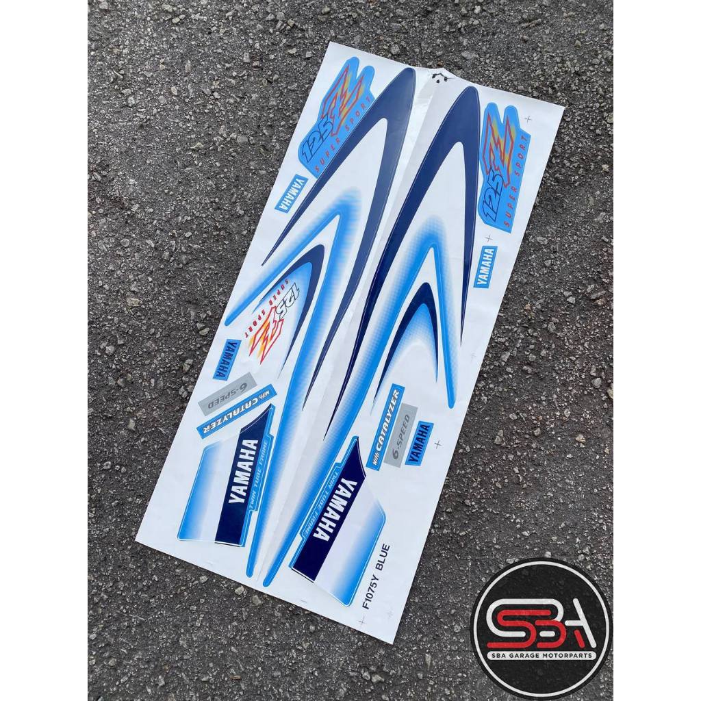 STICKER STRIPE BODY SET / COVERSET 125Z MORITAKA BIRU LAUT SABIT ORIGINAL YAMAHA HLY