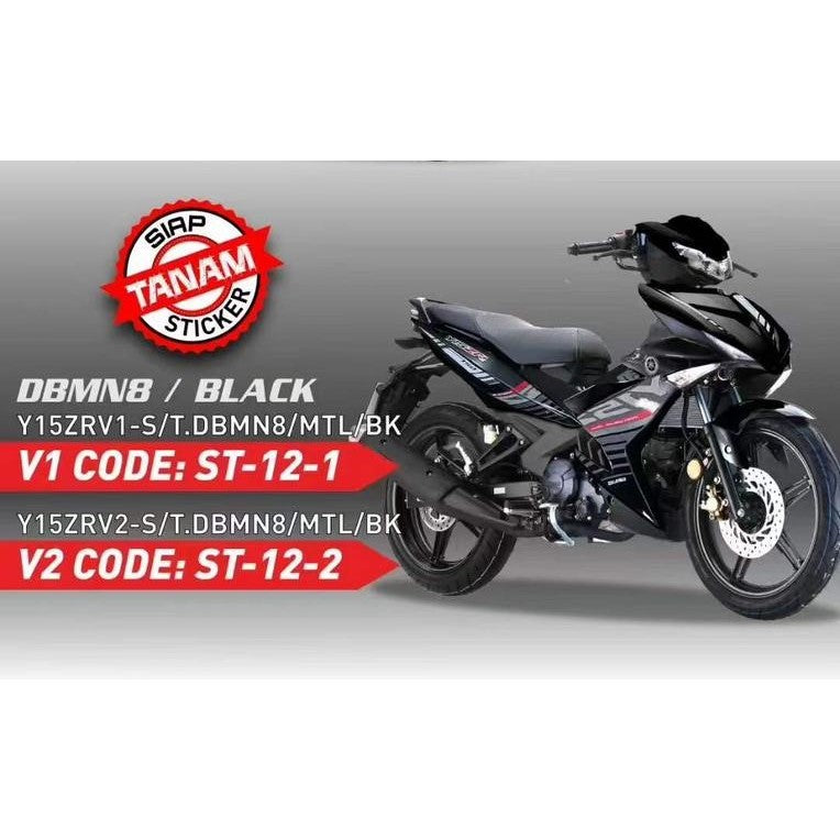 COVERSET BODYSET YAMAHA Y15 Y15ZR V1 V2 P GREY DBMN8 METALIC BLACK 2015 DOCTOR 040 / VELOZI SIAP TANAM
