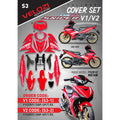 COVER SET Y15ZR V2 SNIPER RED SUN MATELIC COVERSET PREMIUM EDITION BODYSET Y15ZR Y15 YSUKU  V2 NEW ORIGINAL VELOZI S3