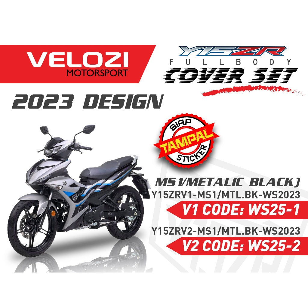 COVERSET BODYSET ORIGINAL VELOZI TANAM SET Y15 Y15ZR YSUKU V1 V2 SILVER MS1 MATELIC BLACK 2023 STANDARD SIAP TANAM