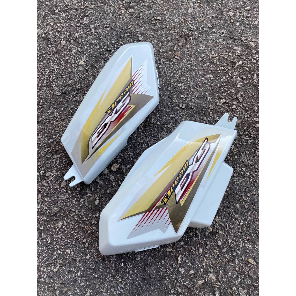 COVERSET BODYSET EX5 DREAM HONDA COVER SET ALL WHITE PUTIH STANDARD COMPLETE M SEKI MADE IN MALAYSIA