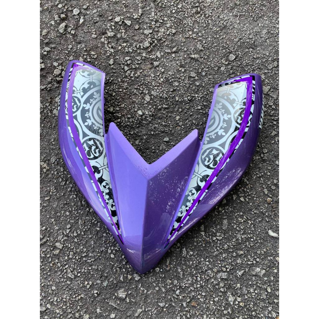 COVERSET BODYSET LC135 LC V8  BATIK BPM1 METALIC PURPLE BLACK L8-B-4 FUEL INJECTION FI YAMAHA SIAP TANAM VELOZI