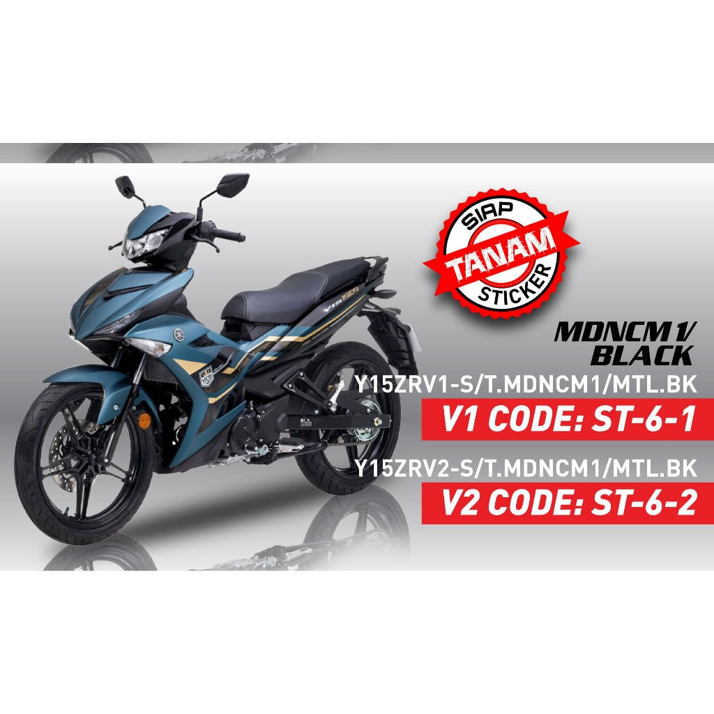 COVERSET BODYSET ORIGINAL VELOZI TANAM SET Y15 Y15ZR YSUKU V1 V2 MDNCM1 BLACK ( BIRU SE ) 2023 STANDARD SIAP TANAM