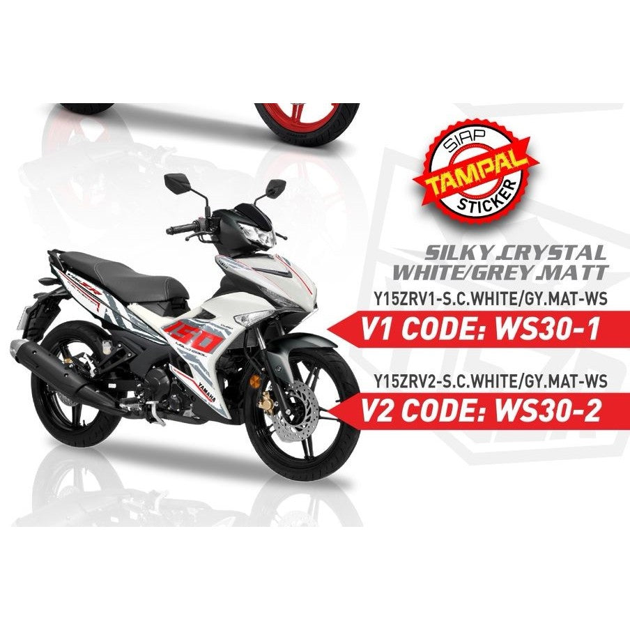 COVERSET BODYSET YAMAHA Y15 Y15ZR V1 V2 SILKY CRYSTAL WHITE GREY MATT MRLBORO SIAP TAMPAL VELOZI 2024