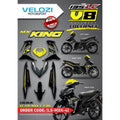 MOTORCYCLE COVERSET BODYSET LC135 LC V8 MX KING YELLOW BLACK L8-MXK-4 FUEL INJECTION FI YAMAHA SIAP TANAM VELOZI