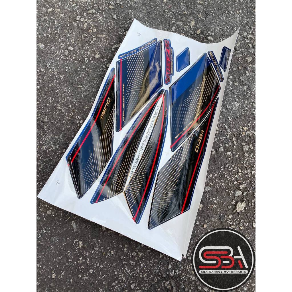 STICKER BODYSET / STRIPE COVERSET Y15 Y15ZR V1 V2 DPBMU BLACK 2023 DARK PURPLISH BLUE METALIC MORITAKA YAMAHA ORIGINAL