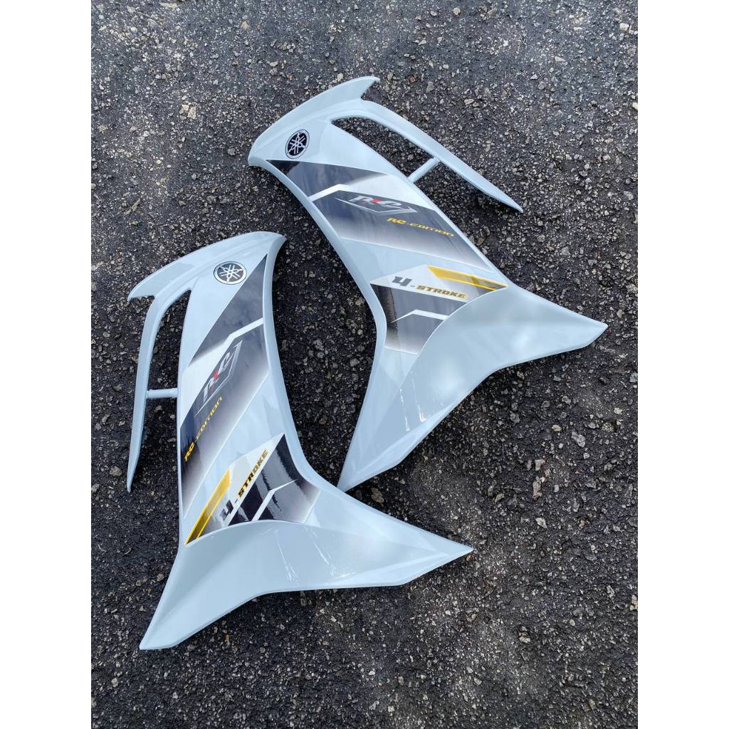 COVERSET BODYSET LC135 LC V8 DR RC FULL WHITE PUTIH FUEL INJECTION FI YAMAHA SIAP TANAM DOCTOR 029 OEM