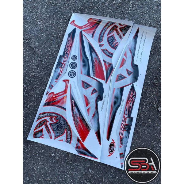 STICKER BODYSET STRIPE COVERSET COVER SET LC135 MERAH BATIK SMOKE LC V2 V3 V4 V6 MORITAKA YAMAHA ORIGINAL NO 13