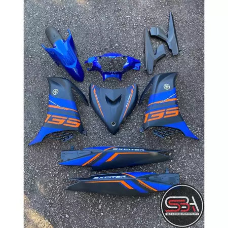 YAMAHA BODYSET LC 135 V1 V2 V3 EXCITER 2021 NEW DESIGN SPECIAL EDITION BLUE STRIPE TANAM CLEAR - OEM COVERSET