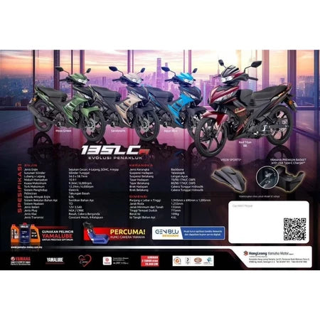 COVERSET LC135 LC V8 STANDARD DESIGN 2025 RED TITAN LE L8-S-9 FUEL INJECTION FI YAMAHA SIAP TANAM DOCTOR / VELOZI / HLY