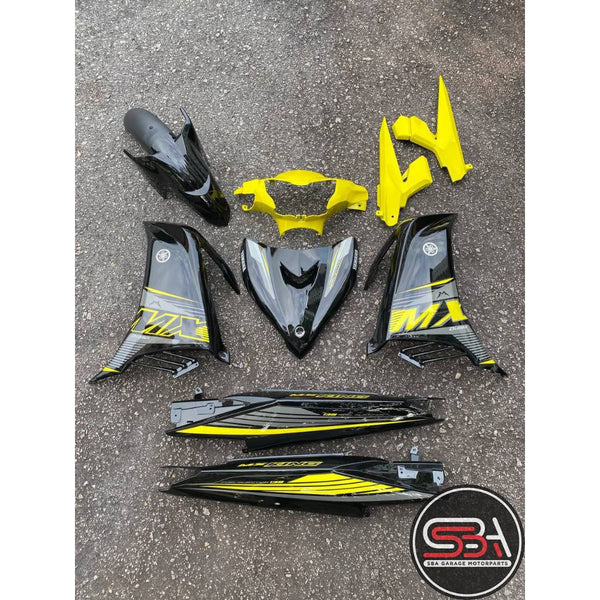 YAMAHA LC LC135 V4 V6 V7 MX KING MATELIC BLACK YELLOW 2021 COVERSET BODYSET SIAP TANAM ORIGINAL VELOZI OEM