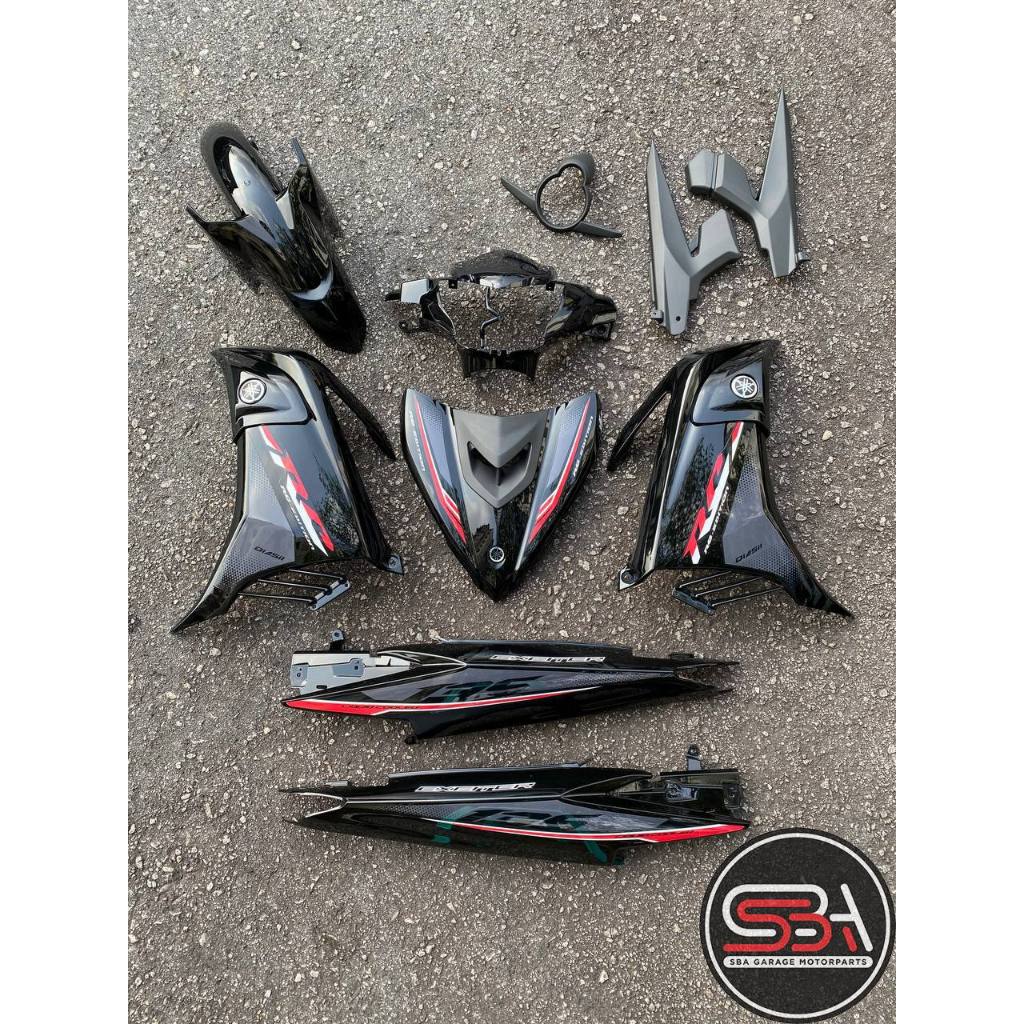 YAMAHA LC LC135 V6 V7 MATELIC BLACK RC HITAM MERAH COVERSET BODYSET SIAP TANAM VELOZI DOCTOR 009 L6-RC-1