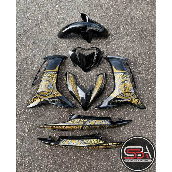 LC135 LC V8 BATIK GOLD METALLIC BLACK BODYSET COVERSET L8-B-1 FUEL INJECTION FI YAMAHA READY TO INSTALL VELOZI