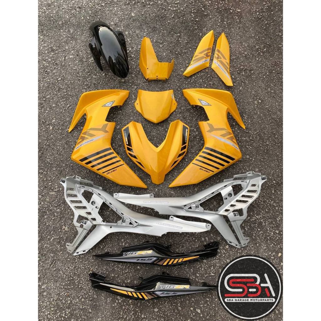 Y16 COVERSET Y16ZR YELLOW BLACK RCY BK BATMAN DESIGN 2015 VELOZI SIAP TANAM BODYSET Y16-ST-9