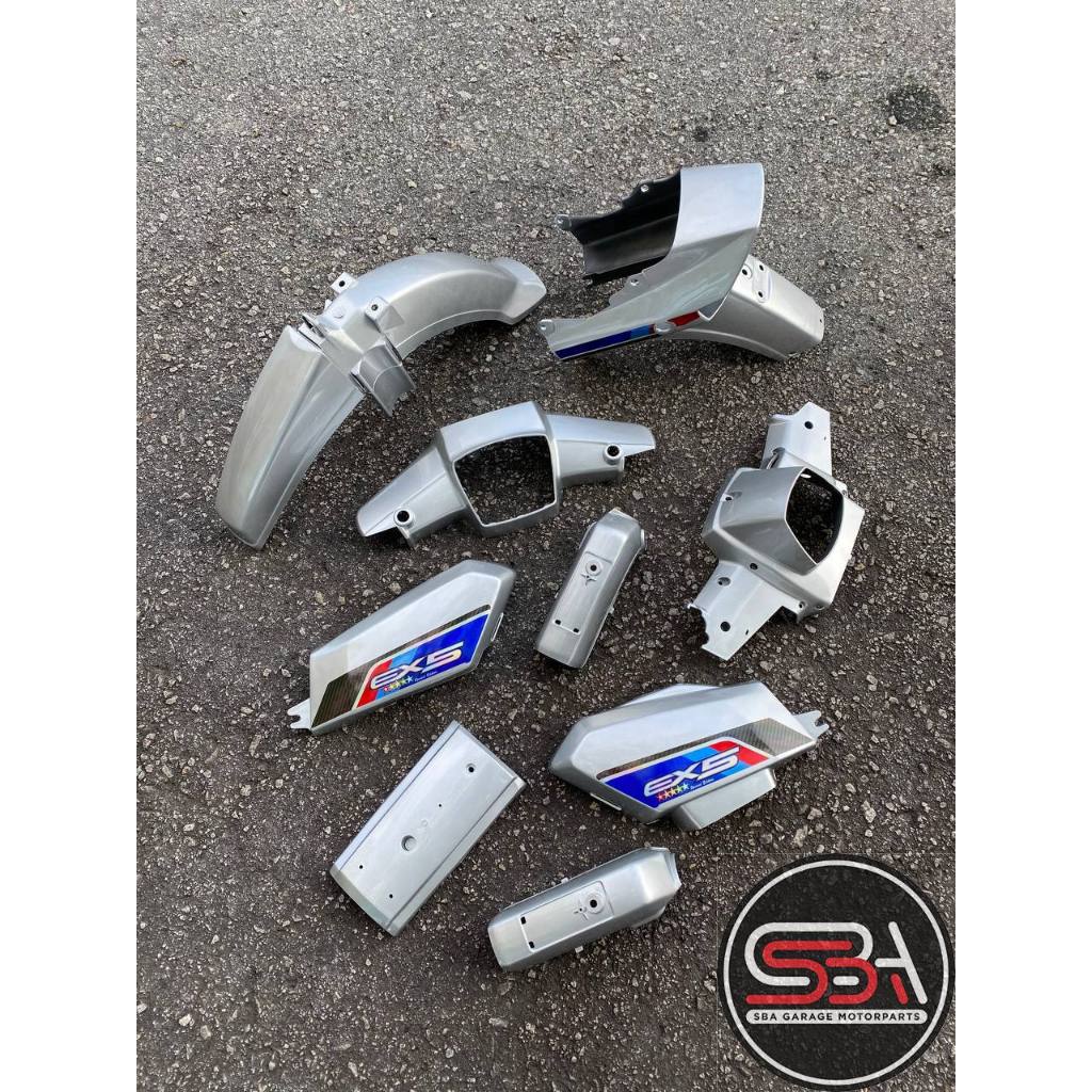 COVERSET BODYSET EX5 DREAM HONDA COVERSET SILVER BLUE CHROME LIMITED EDITION COMPLETE ORIGINAL MADE IN MALAYSIA