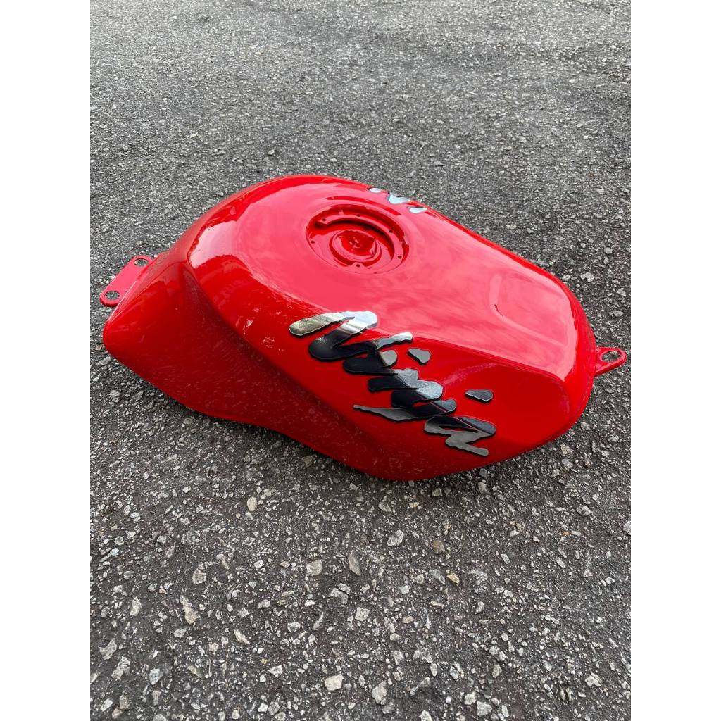 KAWASAKI NINJA DOUBLE R KR 150 RR BODY COVERSET STICKER TANAM 2 TONE RED MERAH SEKALI TANK ( 2 KOTAK BESAR ) OEM SET