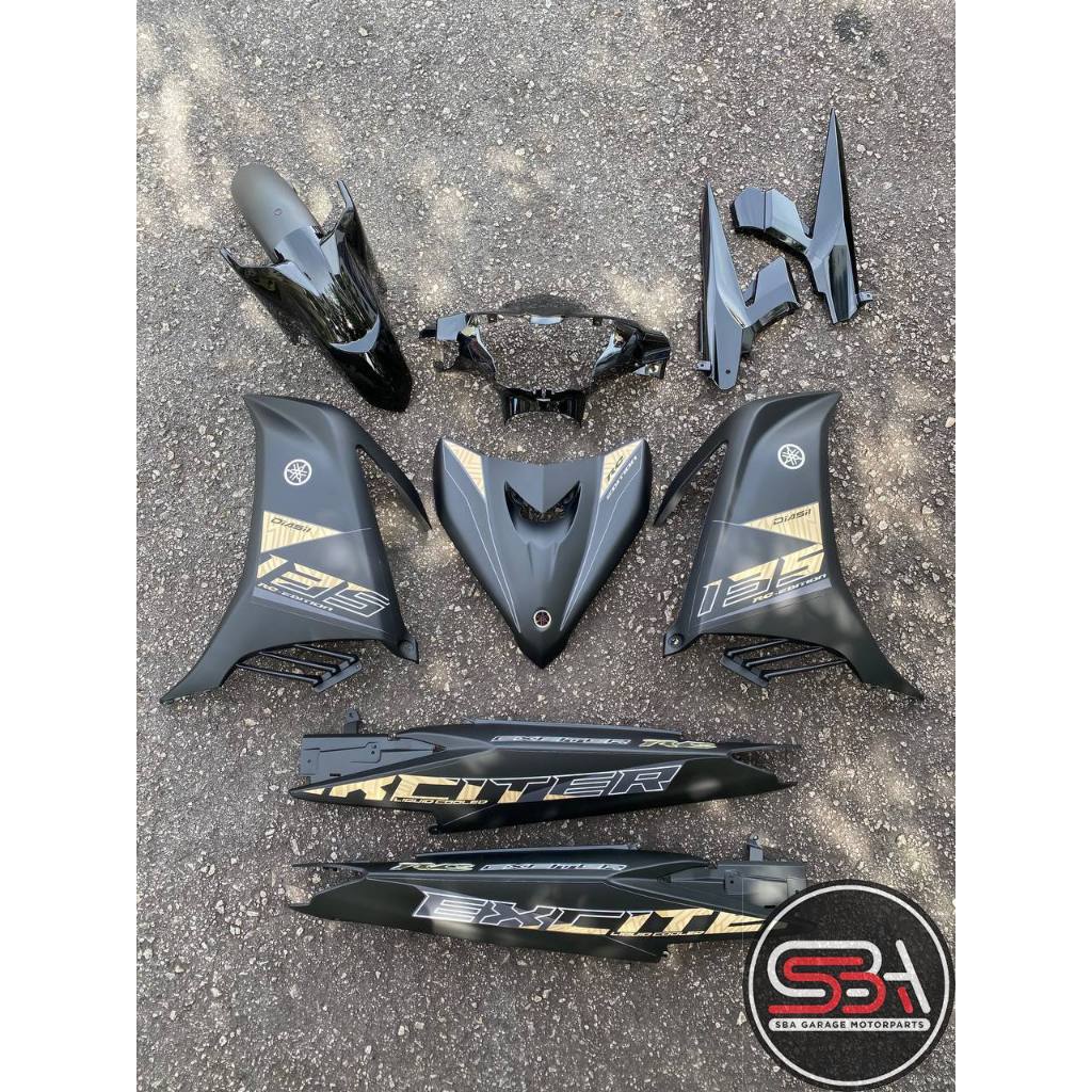 COVERSET BODYSET LC LC135 OEM V1 V2 V3 V4 V5 V6 2020 EXR BLACK HITAM MATTE STRIPE TANAM TIDAK CLEAR