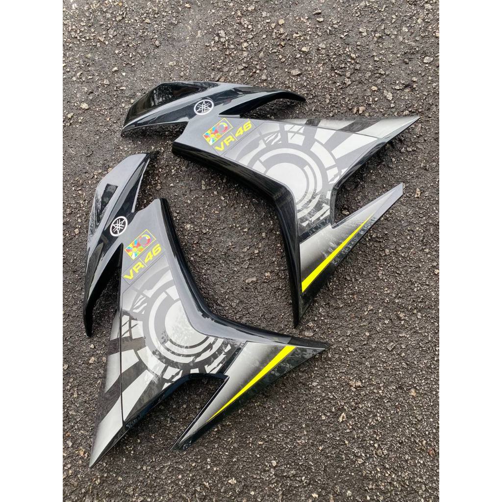 COVERSET YAMAHA BODYSET Y15 YSUKU Y15ZR V1 V2 HITAM 46 BLACK SPECIAL EDITION SILVER STRIPE TANAM CLEAR VELOZI VR46-1