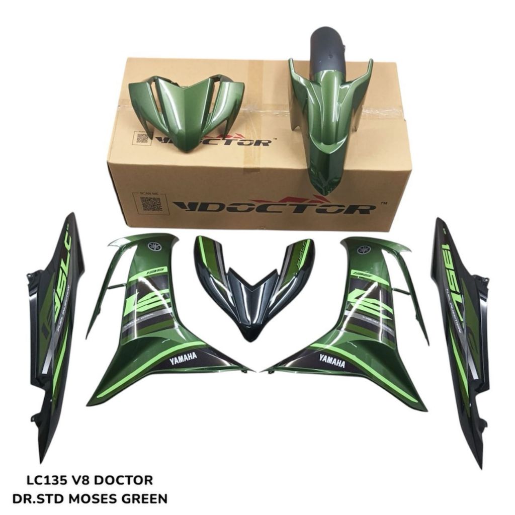 COVERSET BODYSET LC135 LC V8 STANDARD DESIGN 2025 MOSS GREEN FUEL INJECTION FI YAMAHA SIAP TANAM DOCTOR / VELOZI / HLY
