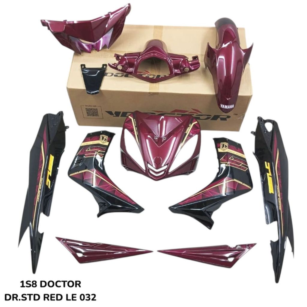 COVERSET BODYSET YAMAHA LC LC135 V1 DPRME RED TITAN LE SE 032 DOCTOR STRIPE TANAM VELOZI EDITION