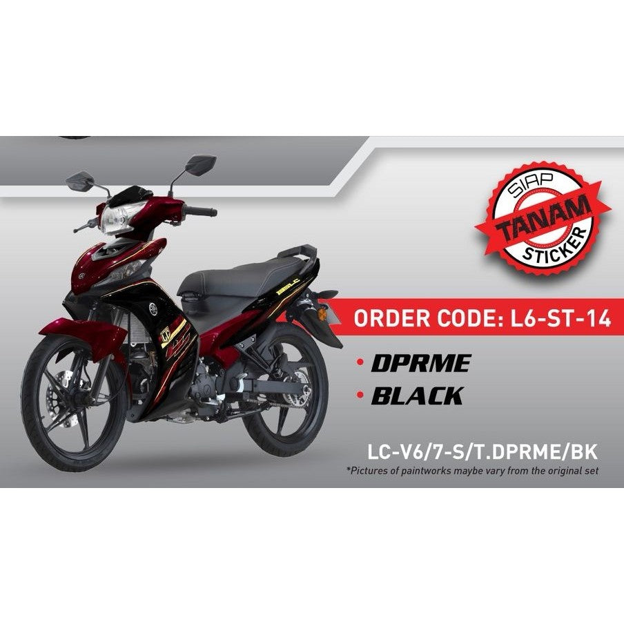 COVERSET BODYSET YAMAHA LC LC135 V6 V7 DPRME METALIC BLACK RED TITAN L6-ST-14 SIAP TANAM VELOZI DOCTOR 054