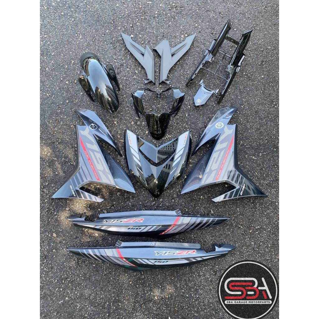 COVERSET BODYSET YAMAHA Y15 Y15ZR V1 V2 P GREY DBMN8 METALIC BLACK 2015 DOCTOR 040 / VELOZI SIAP TANAM