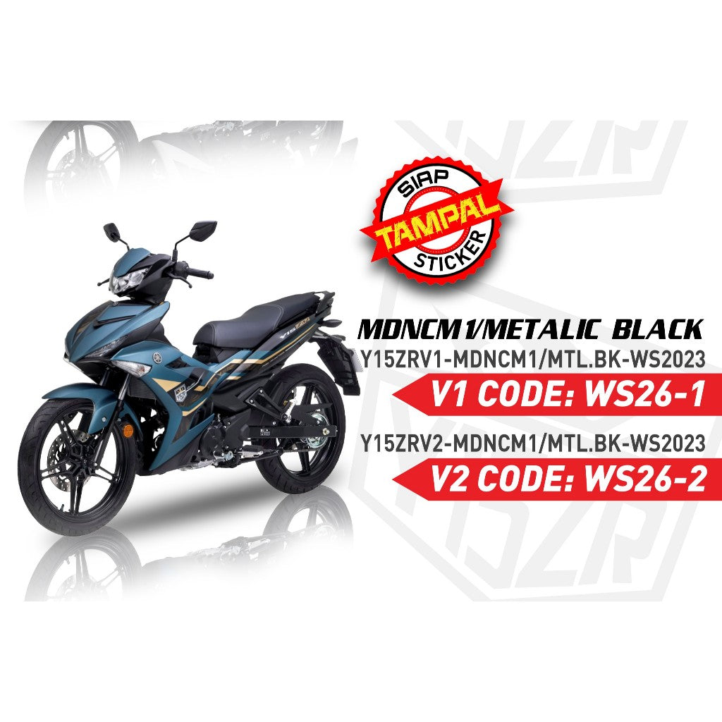 COVERSET BODYSET ORIGINAL VELOZI TANAM SET Y15 Y15ZR YSUKU V1 V2 MDNCM1 BLACK ( BIRU SE ) 2023 STANDARD SIAP TANAM