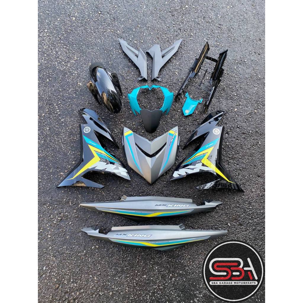 COVERSET Y15ZR V1 V2 MX KING CYAN CS6 GREY MATT SIAP TANAM PREMIUM EDITION BODYSET Y15ZR YSUKU ORIGINAL VELOZI MXK14