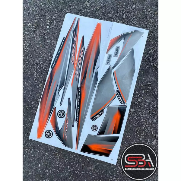 STICKER STRIPE BODYSET / COVERSET LC135 V1 MORITAKA HITAM OREN BLACK ORANGE ORIGINAL YAMAHA NO 2