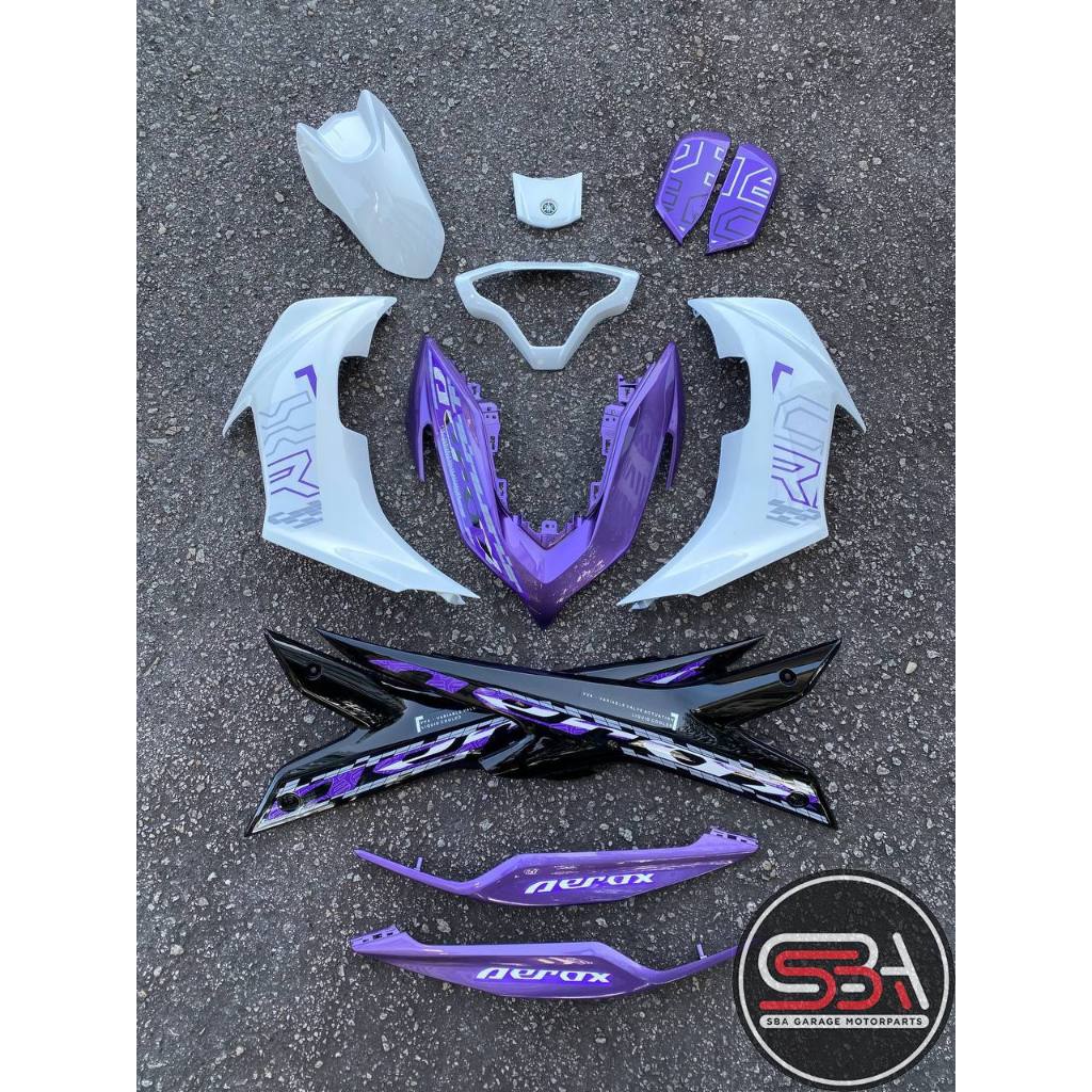 COVERSET BODYSET NVX 155 NVX155 V2 YAMAHA BPM1 WHITE PURPLE AEROX EDITION VELOZI SIAP TANAM NVX-V2-ARX-7