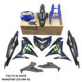 COVERSET Y15 Y15ZR V1 V2 MONSTER ENERGY STRIPE TAMPAL TANAM CLEAR DOCTOR MMATE VELOZI BODYSET YAMAHA