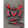 COVERSET YAMAHA ORIGINAL SIAP TAMPAL LC135 LC V6 MERAH RM7 STRIPE FIERY RED SE ORIGINAL HONG LEONG HLY 100%