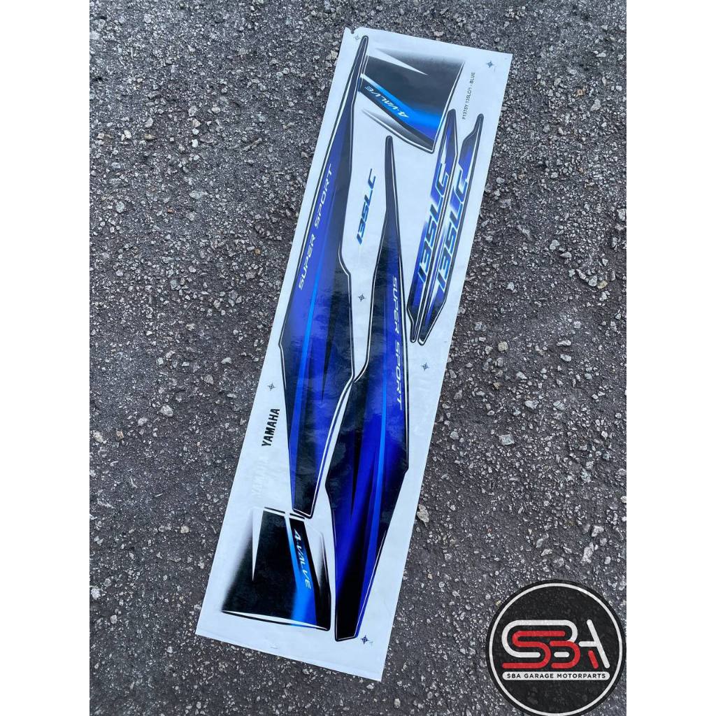 STICKER BODYSET / STRIPE COVERSET LC135 V1 BIRU HITAM ORIGINAL COLOUR NEW ARRIVAL MORITAKA YAMAHA