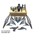 COVERSET BODYSET YAMAHA Y15 Y15ZR V1 V2 P GREY DBMN8 METALIC BLACK 2015 DOCTOR 040 / VELOZI SIAP TANAM
